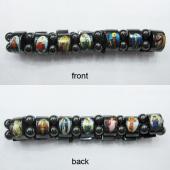 Magnetic Hematite Religious Sealed Icon Bracelet 7.8inch